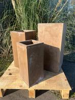 Clayfibre plantenbak 34x34x70, Tuin, Steen, Minder dan 60 cm, Vierkant