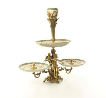 etagere , brons en porselein, Huis en Inrichting, Woonaccessoires | Etagères, Ophalen of Verzenden, Nieuw