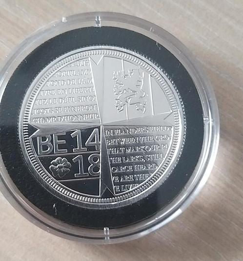 Munt naar aanleiding van de oorlog 14/18..., Postzegels en Munten, Munten | België, Losse munt, Verzilverd, Ophalen of Verzenden