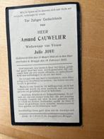 Rouwkaart A. Cauwelier  Gits 1841 + Brugge 1923, Carte de condoléances, Envoi