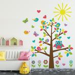 Reuze muursticker van uil en vogelboom voor de babykamer, Nieuw, Wanddecoratie, Verzenden
