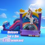 Springkasteel unicorn te huur, Ophalen of Verzenden, Zo goed als nieuw