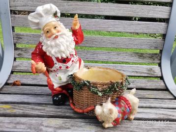 bol de Père Noël rouge avec chien et saucisses 18 cm, Enlèvement ou Envoi, Comme neuf