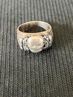 Zilveren ring met doodskop, Ophalen of Verzenden, Zo goed als nieuw