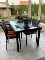 Tuinset + 4 stoelen, Tuin en Terras, Ophalen, 4 zitplaatsen, Gebruikt, Wicker