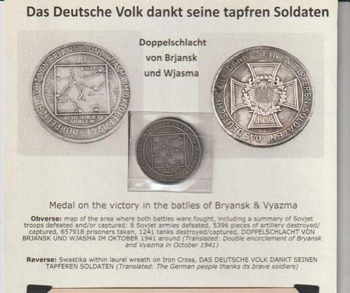 Barbarossa Doppelschlacht in 1941. Munt + foto's., Verzamelen, Militaria | Tweede Wereldoorlog, Landmacht, Embleem of Badge, Verzenden