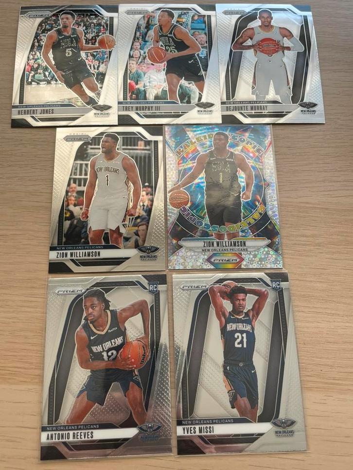 7 New Orleans Pelicans Prizm lot Zion, Hobby en Vrije tijd, Stickers en Plaatjes, Nieuw, Meerdere plaatjes, Ophalen of Verzenden