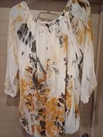bloesje wit/oker/grijs voor Mt 46/48, Ophalen of Verzenden, Zo goed als nieuw, Maat 46/48 (XL) of groter, Wit