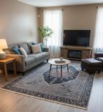 Tapis neuf style oriental bleu/gris 180280 cm, Huis en Inrichting, Stoffering | Tapijten en Vloerkleden, Beige, Verzenden, 150 tot 200 cm