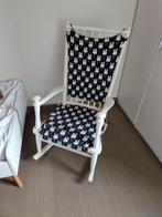 Witte retro schommelstoel met bekleding, Ophalen of Verzenden, Zo goed als nieuw