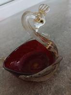 Salviati Murano Robijnrode zwaan met goudstof, Antiek en Kunst, Ophalen
