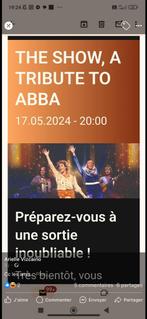 Ticket concert ABBA, Tickets & Billets, Événements & Festivals, Deux personnes
