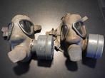 Vintage Gasmasker Fins M61 Model 1 en 2 met filter, Ophalen of Verzenden, Landmacht, Kleding of Schoenen