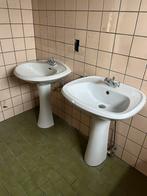 Vintage porselein lavabo met onderzuil, Huis en Inrichting, Badkamer | Badkamermeubels, Ophalen, Gebruikt, 50 tot 100 cm, Minder dan 100 cm