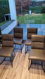 Chaises XOOON cuir vegan grises, Ophalen, Gebruikt, Leer