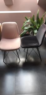 Eetkamer stoelen velvet fluweel zwart oud roze zitmeubel, Comme neuf, Noir, Enlèvement