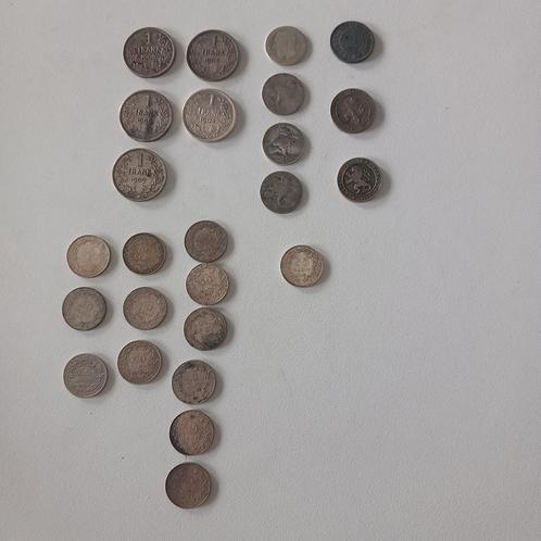 Lot zilveren munten belgie 1863/1914, Postzegels en Munten, Munten | België, Ophalen of Verzenden