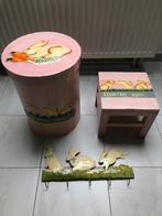 set kapstokje zitbankje opbergdoos, Ophalen, Zo goed als nieuw