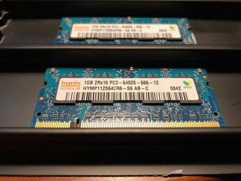 2 x Hynix 1gb 2Rx16 PC2-6400s-666-12 01 = 2 GB, Computers en Software, RAM geheugen, Nieuw, 1 GB of minder, DDR2, Ophalen of Verzenden