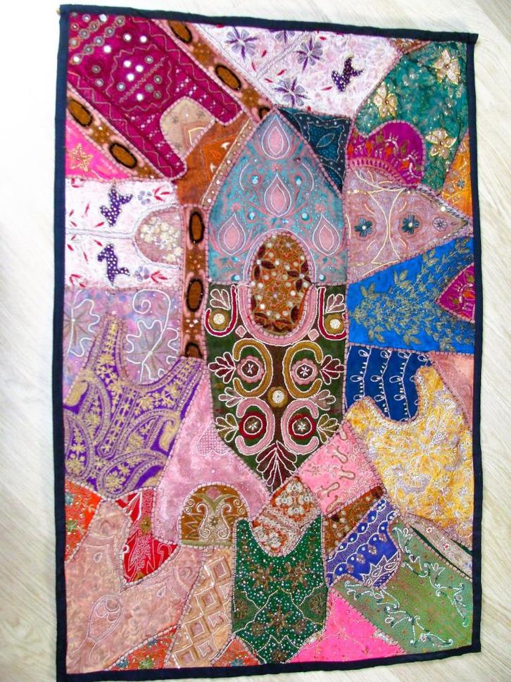 Toile décorative indienne - pièce unique, Antiquités & Art, Curiosités & Brocante, Enlèvement ou Envoi