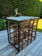 Bistrotafel, bartafel + 4 stoelen, Huis en Inrichting, Ophalen, Gebruikt, Inclusief barstoelen