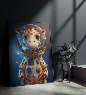 Unieke Glasschilderijen 4 kids | Astronaut Animals - 6 sizes beschikbaar voor biedingen