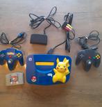 Nintendo 64 édition Pikachu, 2 manettes, câbles, jeu Pokemon, Games en Spelcomputers, Ophalen, Met 2 controllers