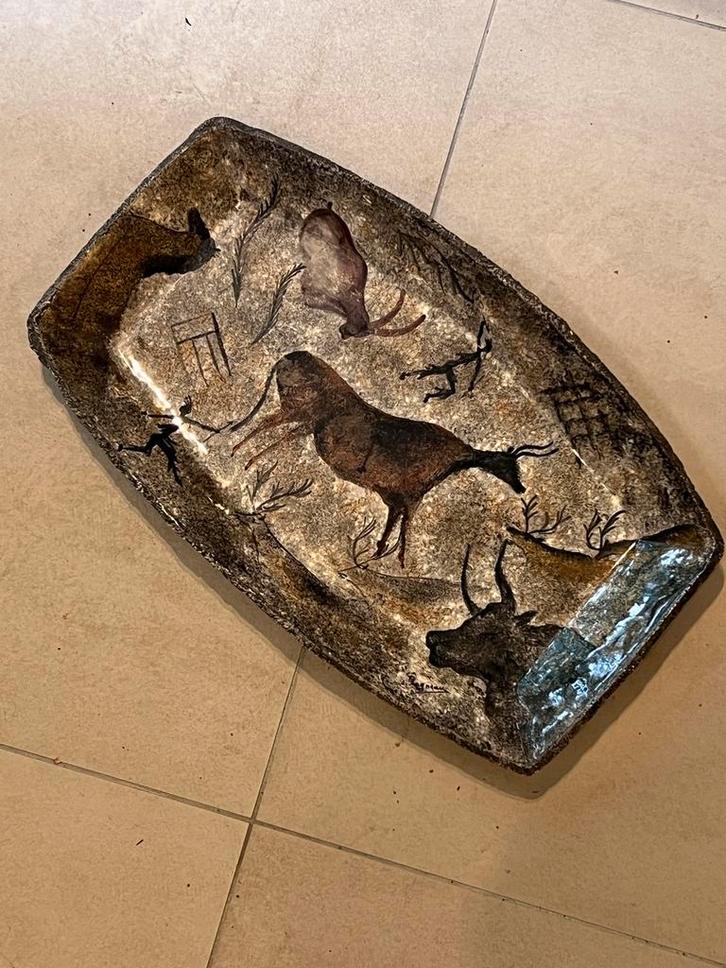 Schaal uit 1957, 45 x 27 cm, 5 cm diep, gesigneerd, Antiek en Kunst, Antiek | Schalen, Ophalen