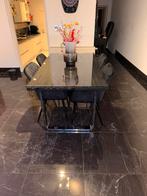 Te koop: Eettafel met 4 stoelen - zo goed als nieuw!, Ophalen, Glas, Modern, luxe, Nieuw