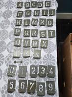 Vintage sjablonen set letters en cijfers - zink - 30 mm, Ophalen, Gebruikt, Overige typen
