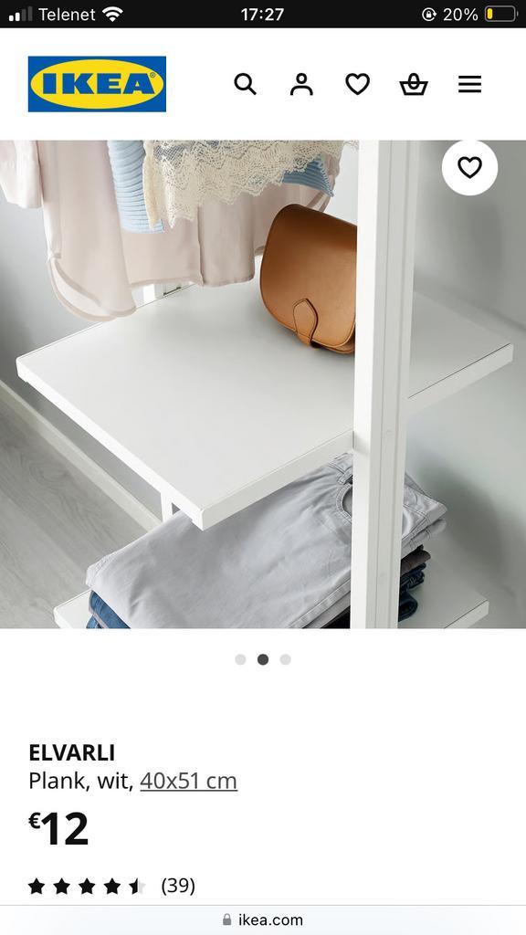 IKEA Elvarli planken WIT, Huis en Inrichting, Kasten | Kleerkasten, Zo goed als nieuw, Ophalen