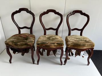 3 antieke stoelen - acajou - te renoveren beschikbaar voor biedingen