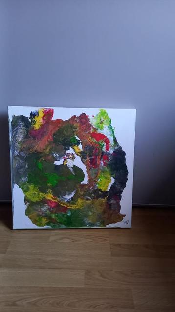 Abstract kleurrijk schilderij beschikbaar voor biedingen