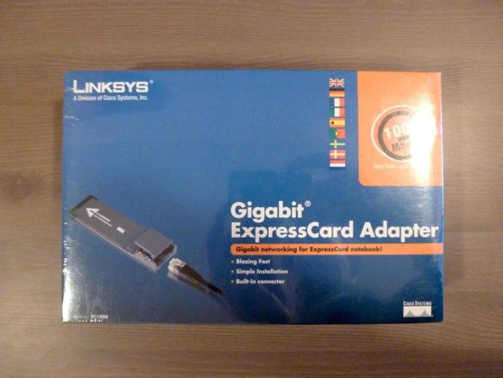 Linksys Gigabit ExpressCard Adapter (nieuw), Computers en Software, Netwerkkaarten, Nieuw, Intern, Ophalen
