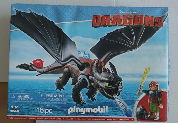 Playmobil 9246 - Dragon Hikkie en Tandloos, Kinderen en Baby's, Speelgoed | Playmobil, Gebruikt, Complete set, Ophalen of Verzenden