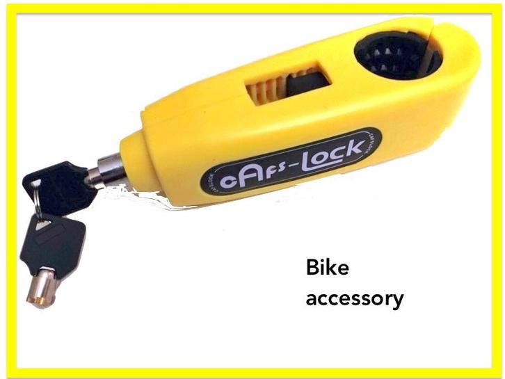 Zichtbaar geel fietsstuur met rem, minuutslot, Fietsen en Brommers, Fietsaccessoires | Fietssloten, Ophalen of Verzenden