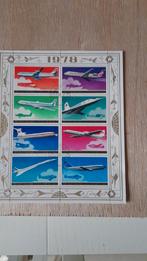 Postzegel blok vliegtuigen (voor katrien), Vliegtuigen, Ophalen of Verzenden