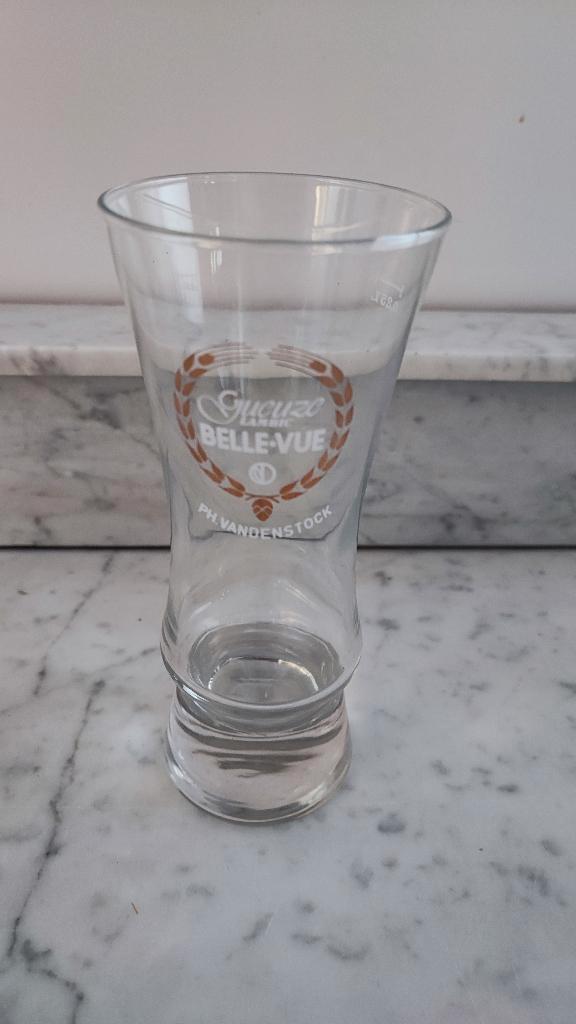 Geuze Belle-Vue bierglas, Verzamelen, Glas en Drinkglazen, Zo goed als nieuw, Bierglas, Ophalen of Verzenden