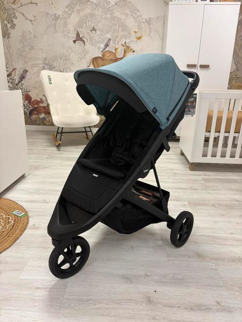 Thule Spring Teal Melange on Black, Kinderen en Baby's, Buggy's, Verstelbare rugleuning, Ophalen