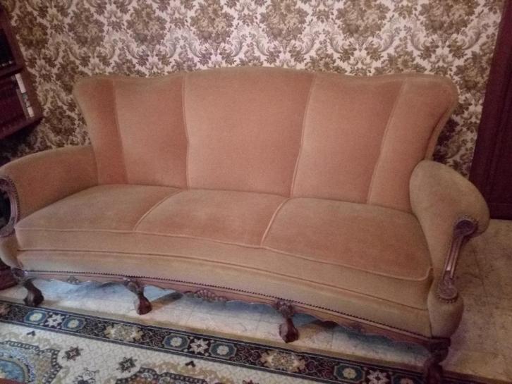 Antieke salon in originele stof en perfecte staat, Antiek en Kunst, Antiek | Meubels | Stoelen en Sofa's, Ophalen