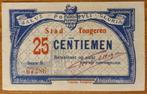Argent d'urgence 25c, Tongeren, Première Guerre mondiale, Enlèvement, Billets en vrac