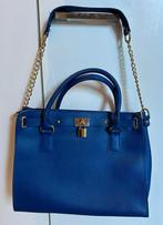 Koningrijke Blauwe Italiaanse Leer Handtas, Ophalen of Verzenden, Gebruikt, Blauw, Handtas