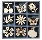 houten bakjes met 45 stuks houten figuurtjes, Ophalen of Verzenden, Nieuw