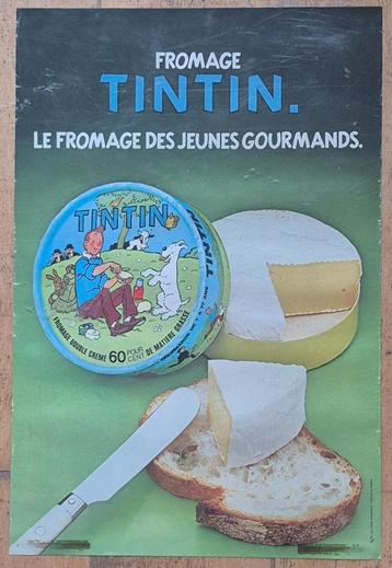Rare affiche Fromage Tintin 1978 Hergé Kuifje beschikbaar voor biedingen