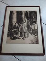 bretons a l'eglise , Bartholome Leon ,, Antiek en Kunst, Kunst | Etsen en Gravures, Ophalen of Verzenden