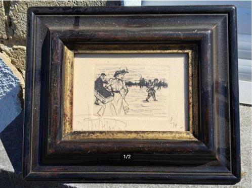 eau forte signe, Antiek en Kunst, Kunst | Etsen en Gravures, Ophalen of Verzenden