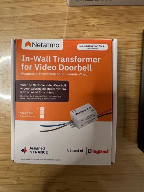 Netatmo in wall transfo voor smart video doorbell, Maison & Meubles, Sonnettes, Neuf, Compatible avec les smartphones, Caméra intégrée