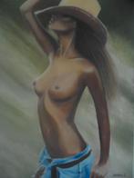 Peinture à l'huile cowgirl 2 (60x80cm), Enlèvement ou Envoi