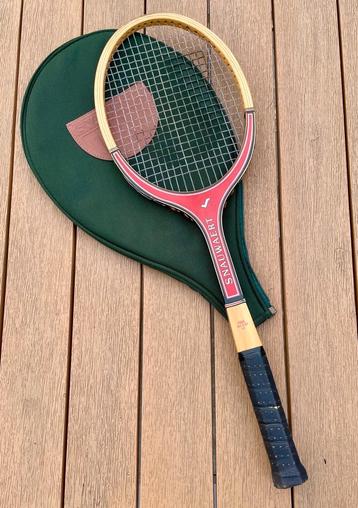 Vintage tennisracket hout Snauwaert + tenniszak