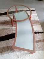 Moderne design 2-delige glazen salontafel, Ophalen, Modern design, Kersenhout, 100 tot 150 cm
